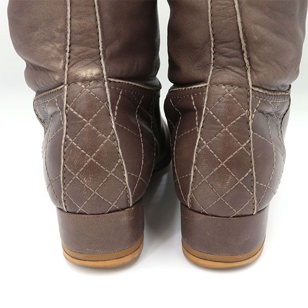 Chanel Long Boots Lambskin 38 Approx 24cm (9.45in) Ladies 4000009801200297