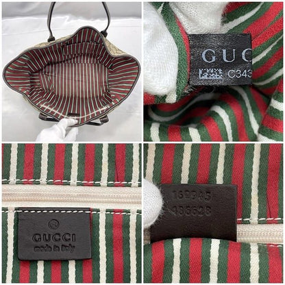 Gucci Tote Bag Beige Brown Interlocking 169945