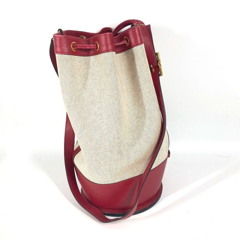 Hermes Shoulder Bag Standee Leather / Canvas Red