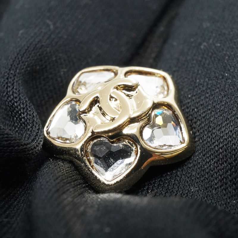 Chanel Abg272 Coco Mark Flower Earrings Star Pair I25B Earrings Gold