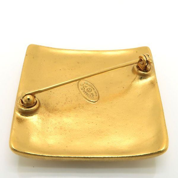 Chanel Brooch 96P Coco Mark Diamond Square Vintage GP A06627 1996 With Box Etc