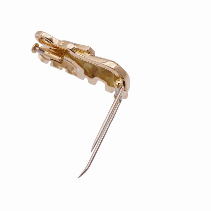 Cartier Candy Elephant 18K Yellow Gold Emerald Brooch Elephant Yellow Gold