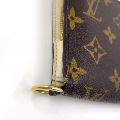 Louis Vuitton Portefeuille Antholite Monogram PVC Brown Folded Long Wallet Gold