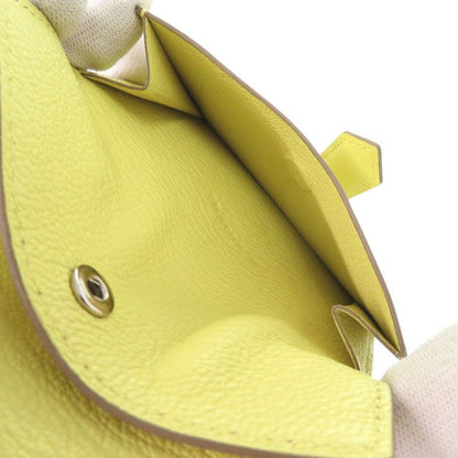 Hermes Bearn Card Case Chevre Mizor Lime Stamped W (made In 2024) Yellow 1650