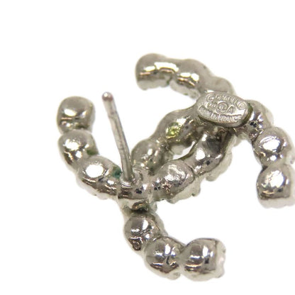 Chanel Coco Rhinestone Earrings Metal Women