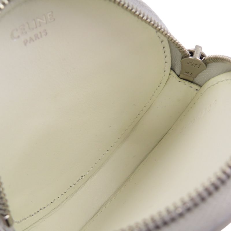 Celine Triomphe Leather Silver Coin Case 0117 Celine