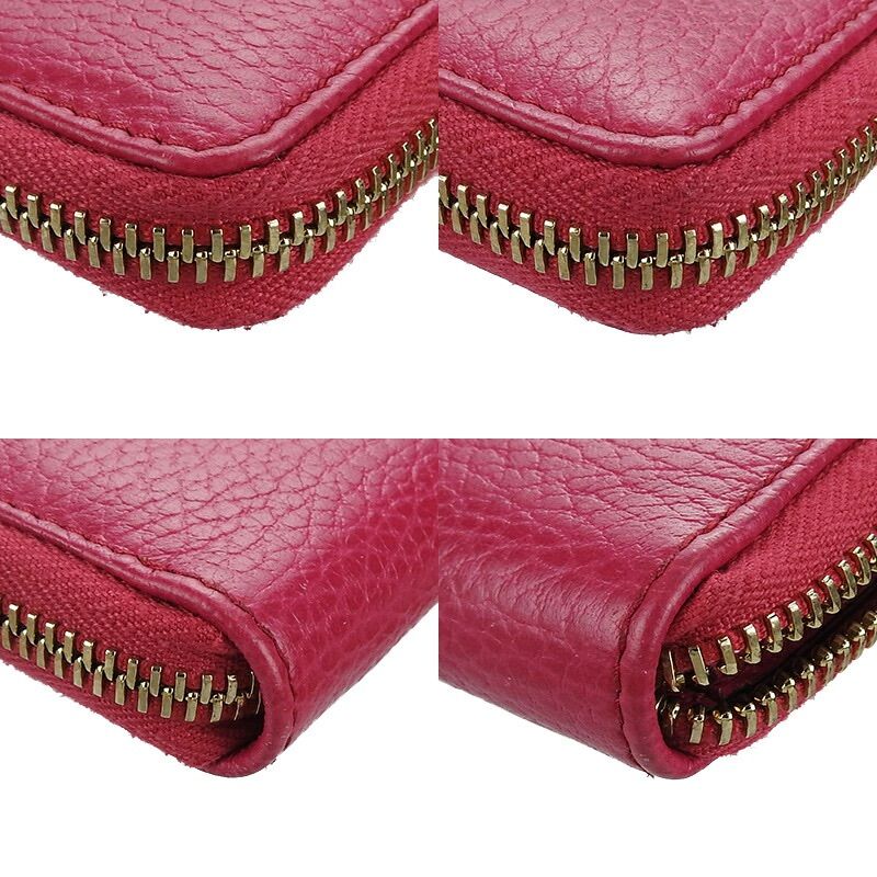 Gucci 368877 Round Zipper Coin Case Swing Zippy Zip ZIPP Pink Leather Cute