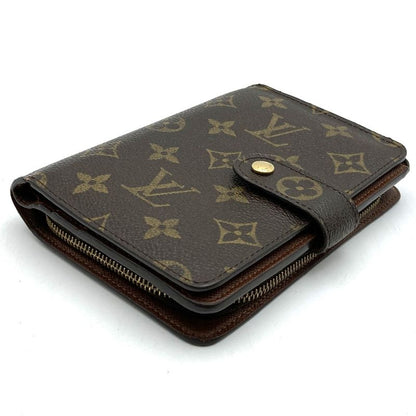 Louis Vuitton M61207 Monogram Porte Papier Zip Wallet Brown PVC Ladies Men