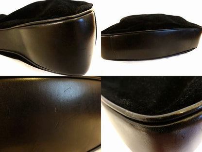 Gucci One Shoulder Bag - 0011577 Bamboo Handbag Ladies Suede Leather Black Bag