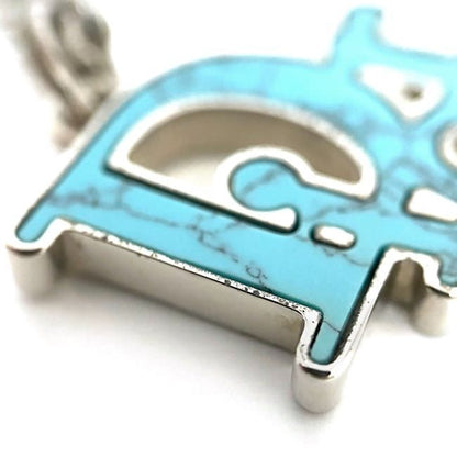 Christian Dior Long Necklace Silver Light Blue