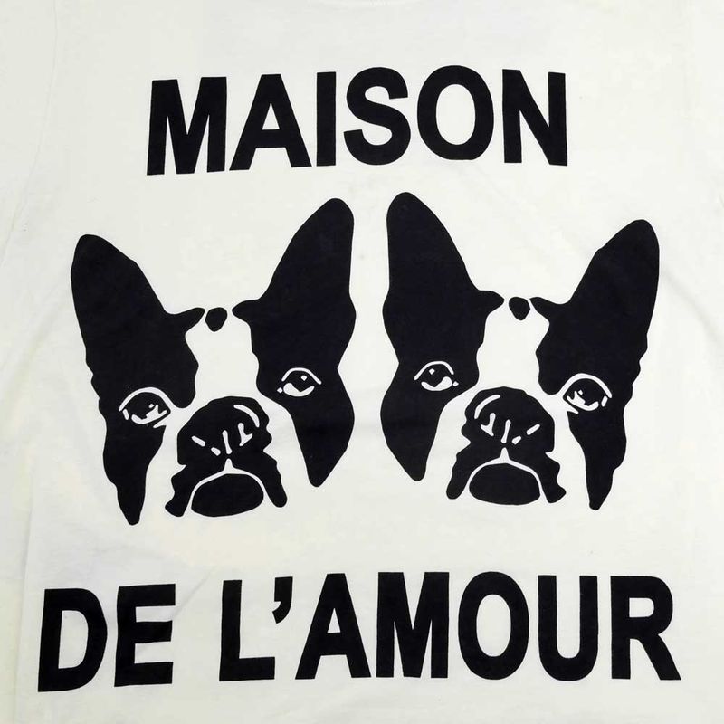 Gucci T-shirt Maison DE L'amor M Size White Sequin Logo Ladies' Clothing