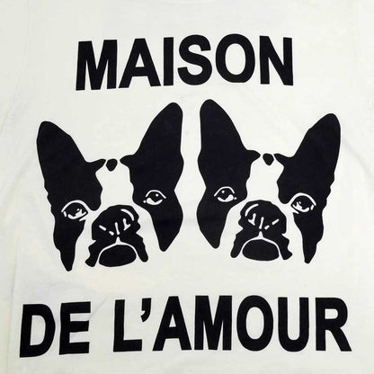 Gucci T-shirt Maison DE L'amor M Size White Sequin Logo Ladies' Clothing
