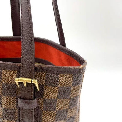 Louis Vuitton Marais Damier Ebene Damier Ebene Leather × PVC Brown Tote Bag