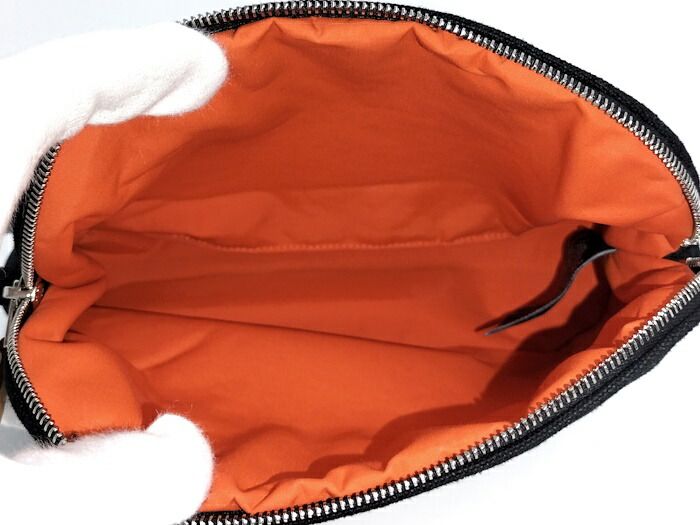 Hermes Bolide Pouch 20 Handbag Canvas Black