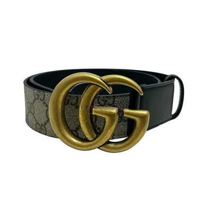 Gucci Belt 75-30 GG Marmont/gg Plus/gg Supreme 400593 Beige Black And Gold