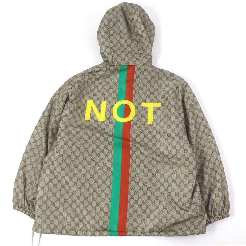 Gucci 20AW 636391 GG Logo All Over FAKE NOT Print Webline Nylon Jacket Blouson