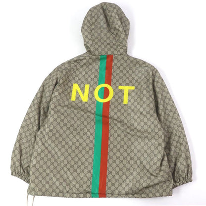 Gucci 20AW 636391 GG Logo All Over FAKE NOT Print Webline Nylon Jacket Blouson