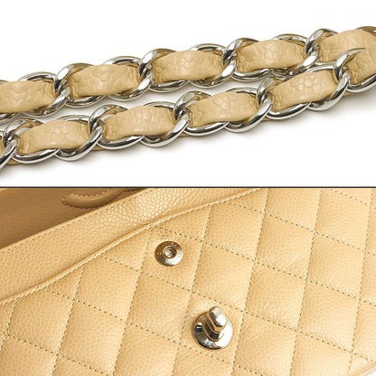 Chanel Classic Small Handbag Matelasse 23 Beige And Silver Hardware