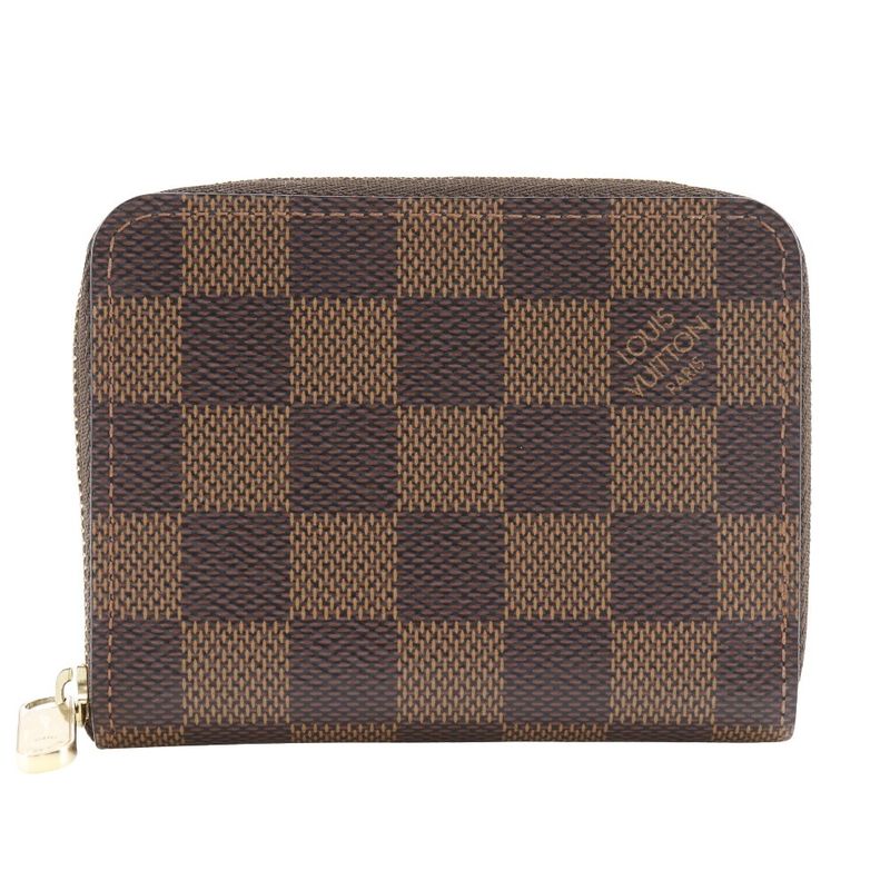 Louis Vuitton Zippy Coin Purse N63070 Damier Canvas Brown Ts1107 Unisex Coin