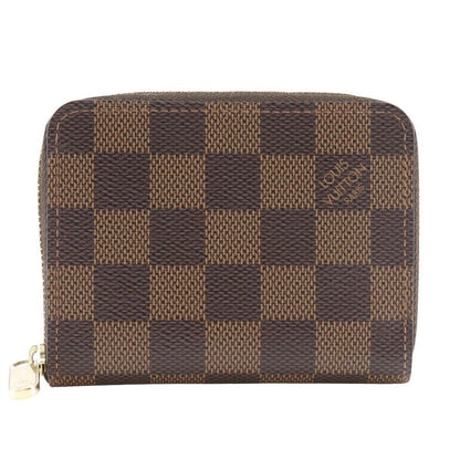 Louis Vuitton Zippy Coin Purse N63070 Damier Canvas Brown Ts1107 Unisex Coin