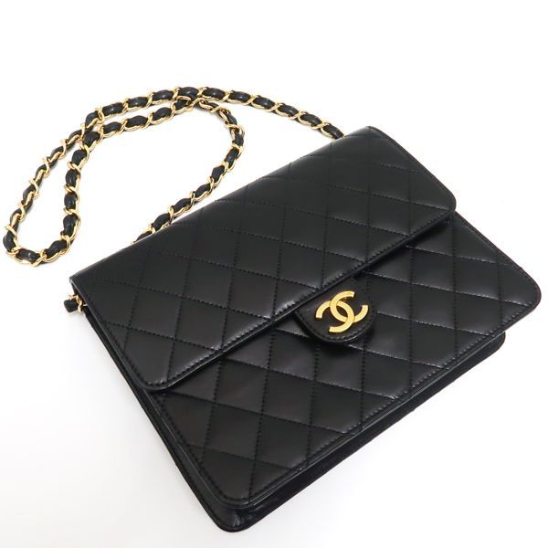 Chanel Chain Shoulder Bag Matelasse Push Lock Black Hardware Officially