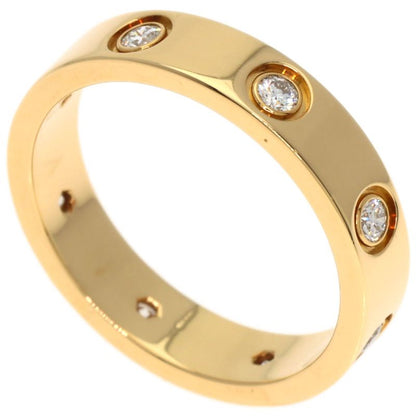 Cartier Mini Love Ring Full Diamond #48 Ring And Ring 18K Yellow Gold Ladies