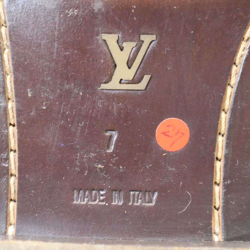 Louis Vuitton Heel Logo Leather Engineer Boots Go0032 Brown 7