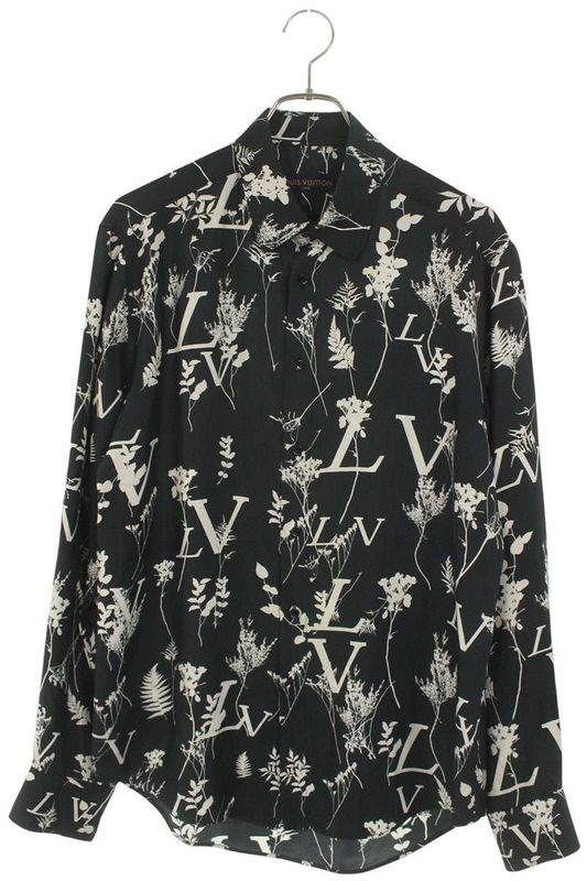 Louis Vuitton 20AW Rm202m XEQ Hjs11w LV Leaf Silk Long Sleeve Shirt Men's S