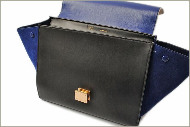 Celine Handbag Shoulder Bag Celine Trapeze 169543 Sand Beige Blue Black 2-way