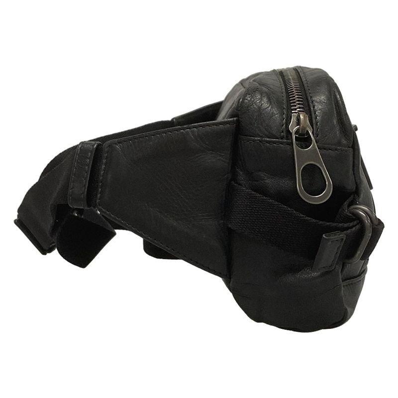 Bottega Veneta Intrecciato Black Leather Waist Pouch