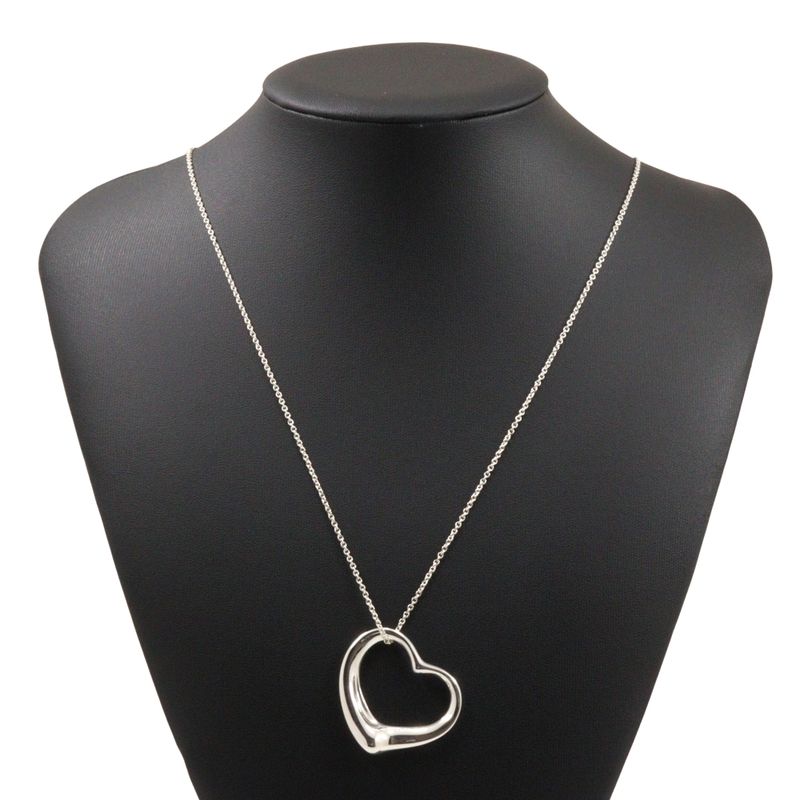 Tiffany & Co Open Heart Large Elsa Peretti 925 Silver Ladies 16.1g Necklace