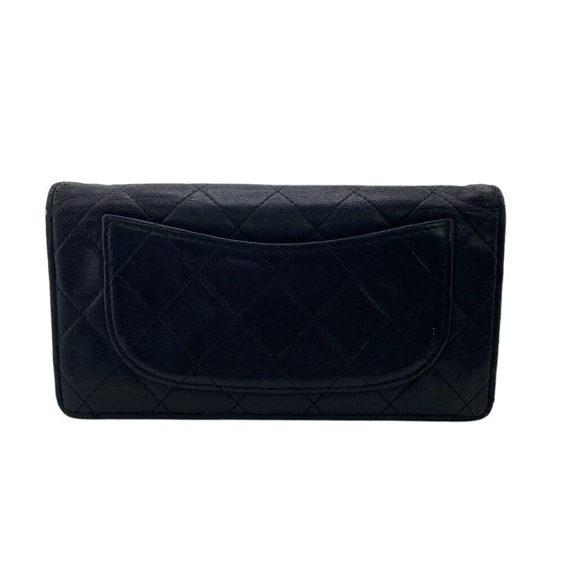 Chanel Matelasse Long Wallet Long Wallet Branded Card Holder Coin Purse Black