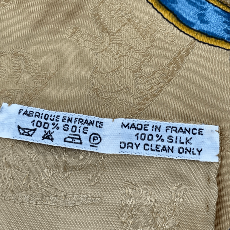 Hermes Carre 90 L'instruction DU ROY Imperial Gold Silk Scarf