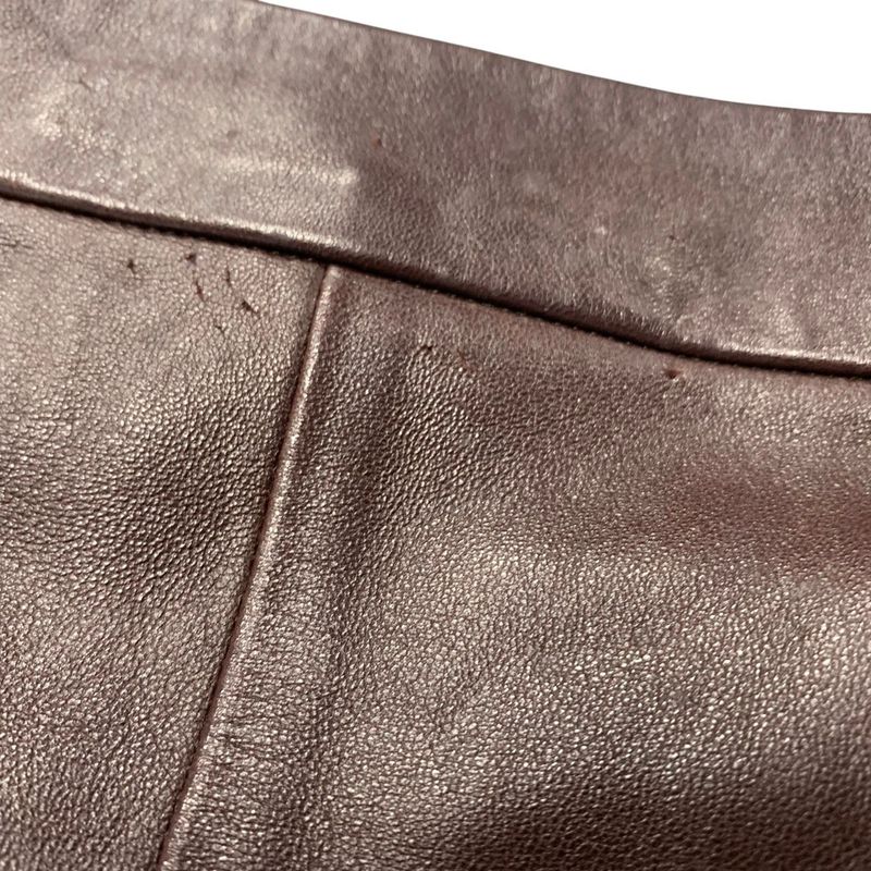 3247 Celine Dark Brown Leather Tight Skirt Size 34 Preowned Phoebe Period Lamb