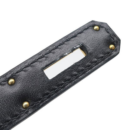 Hermes 2-Way Bag Kelly 28 Outer Stitch Box Calf Black Gold Hardware Black