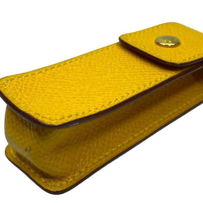 Hermes Gum Case Lip Case Accessory Case Seal Case Courchevel Yellow