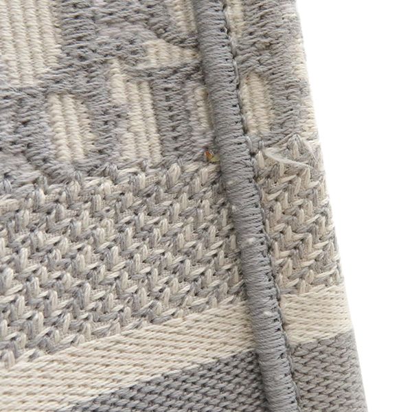 Christian Dior Tote Bag Book Tote Medium Canvas Gray Handbag Embroidery Oblique