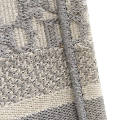 Christian Dior Tote Bag Book Tote Medium Canvas Gray Handbag Embroidery Oblique