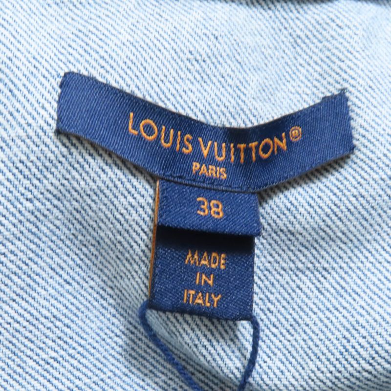 Louis Vuitton 24SS Rw241wj 100% Cotton Velvet Accent Denim Dress Indigo 38 Made