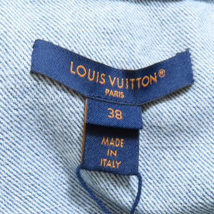 Louis Vuitton 24SS Rw241wj 100% Cotton Velvet Accent Denim Dress Indigo 38 Made