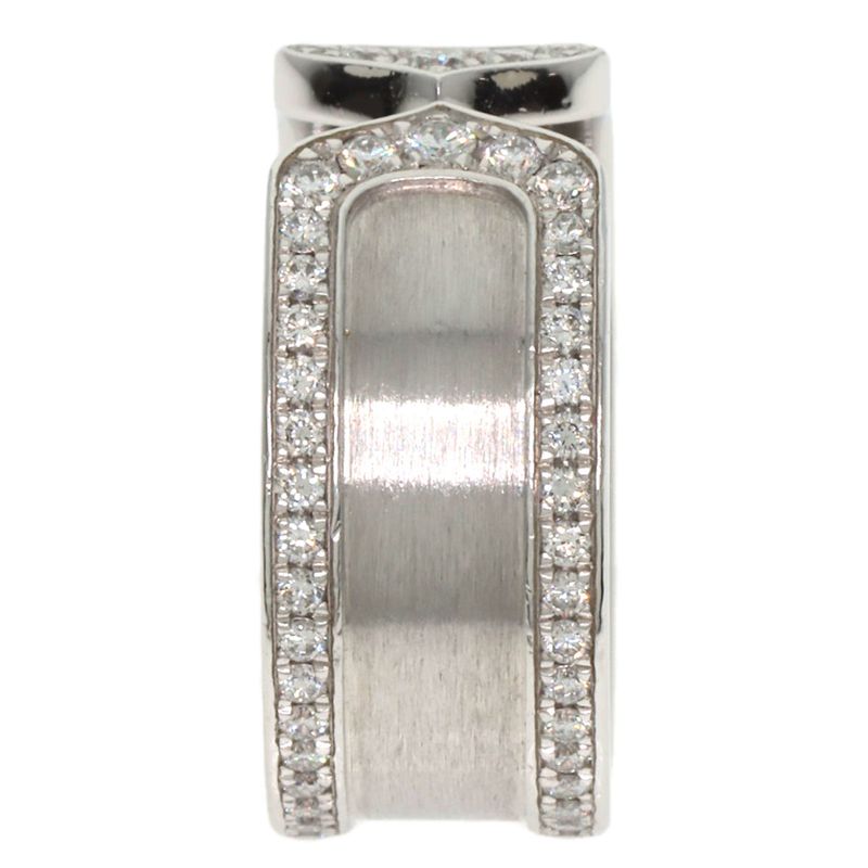 Cartier C2 LM Edge Diamond #50 Ring 18K White Gold Ladies
