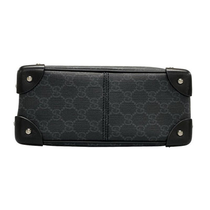 Gucci Shoulder Bag GG Plus GG Supreme 626363 Black And Dark Gray Leather