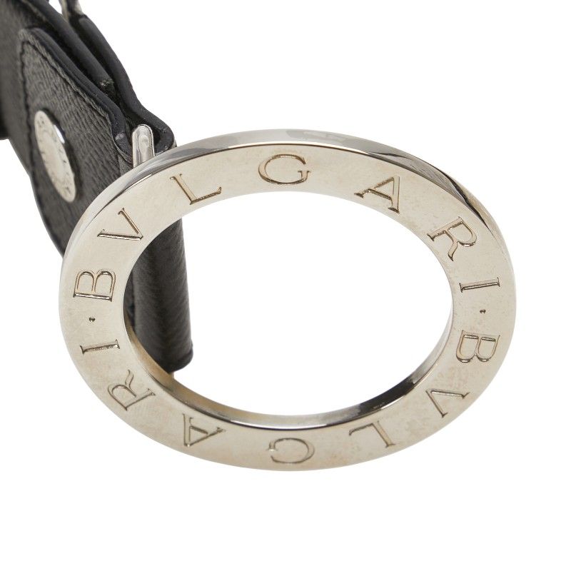 Bulgari Bulgari Black Silver Leather Men's Bvlgari