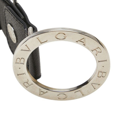 Bulgari Bulgari Black Silver Leather Men's Bvlgari