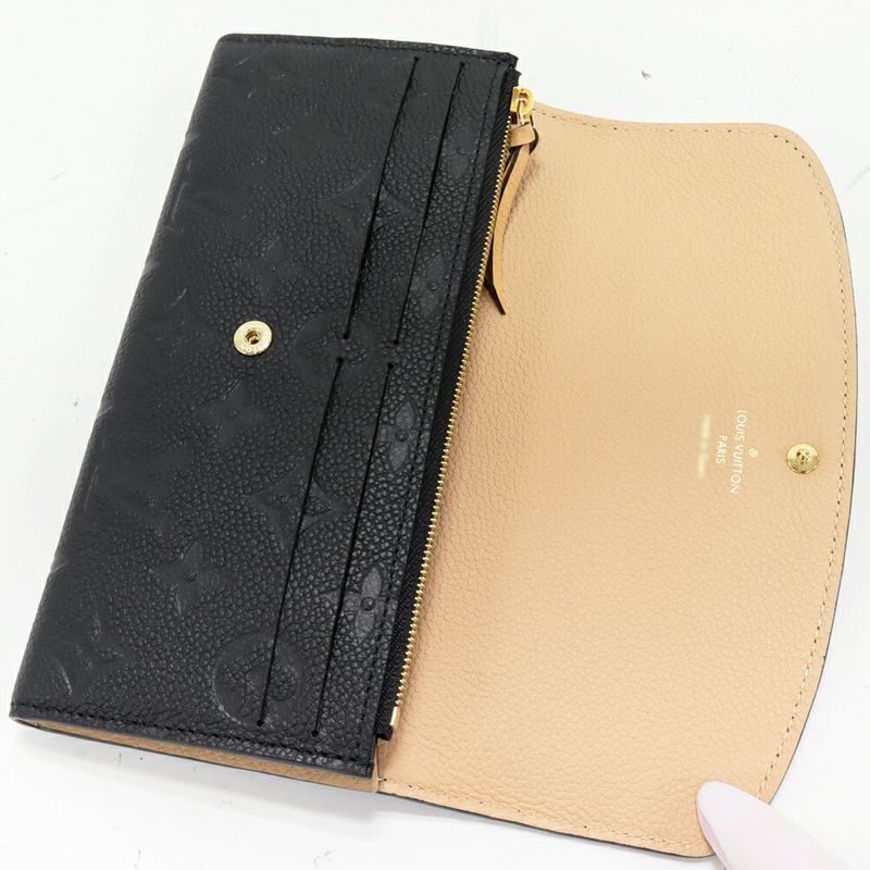Louis Vuitton Zipper Long Wallet With Coin Purse Monogram Empreinte Noir Black