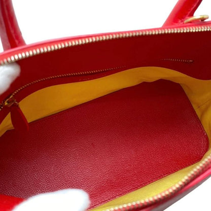 Balenciaga Handbag Shoulder Bag Ville Top Handle S 518873 Leather Logo Red