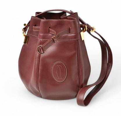 Cartier Shoulder Bag Must Line Cartier Vintage Drawstring Bag Crossbody Leather