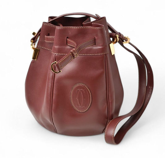 Cartier Shoulder Bag Must Line Cartier Vintage Drawstring Bag Crossbody Leather