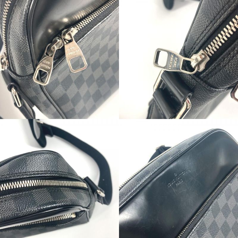 Louis Vuitton Shoulder Bag Dayton PM N41408 Damier Graphite Canvas Black