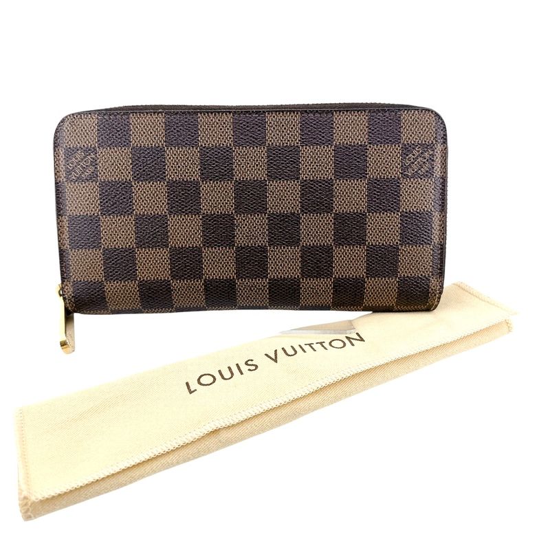 Louis Vuitton N60015 Damier Round Zipper Zippy Wallet Old Shape Long Wallet